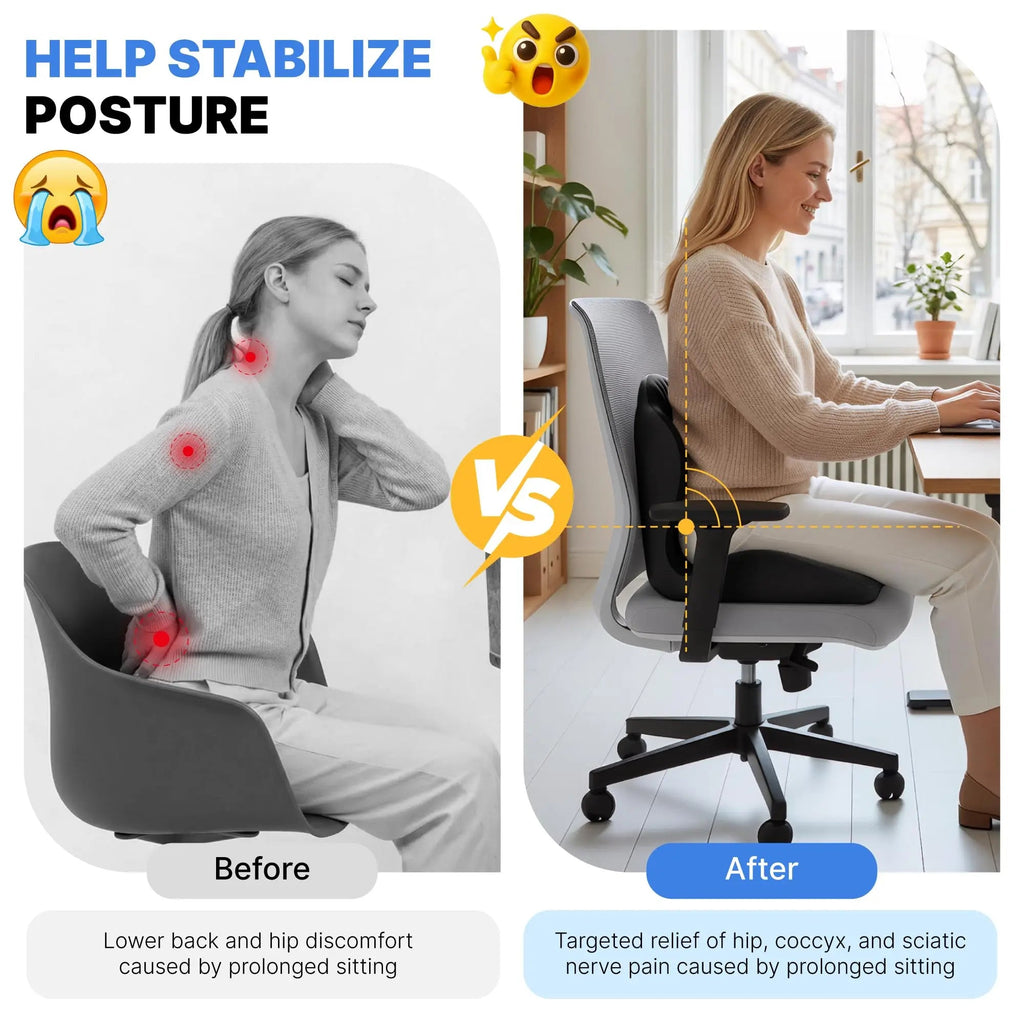 Slumblr® Memory Foam Seat Cushion with Back Support