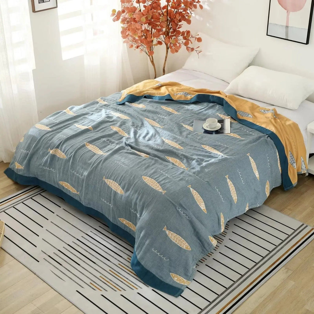 Slumblr® Fish Muslin Throw Blanket