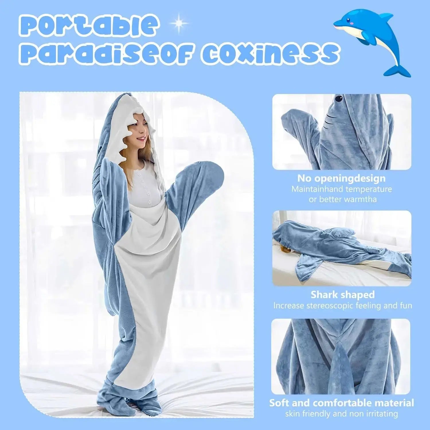 Slumblr® Shark Hoodie Blanket