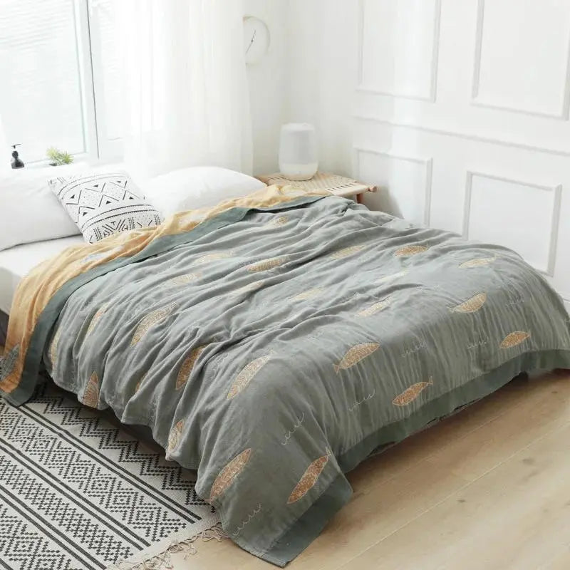 Slumblr® Fish Muslin Throw Blanket