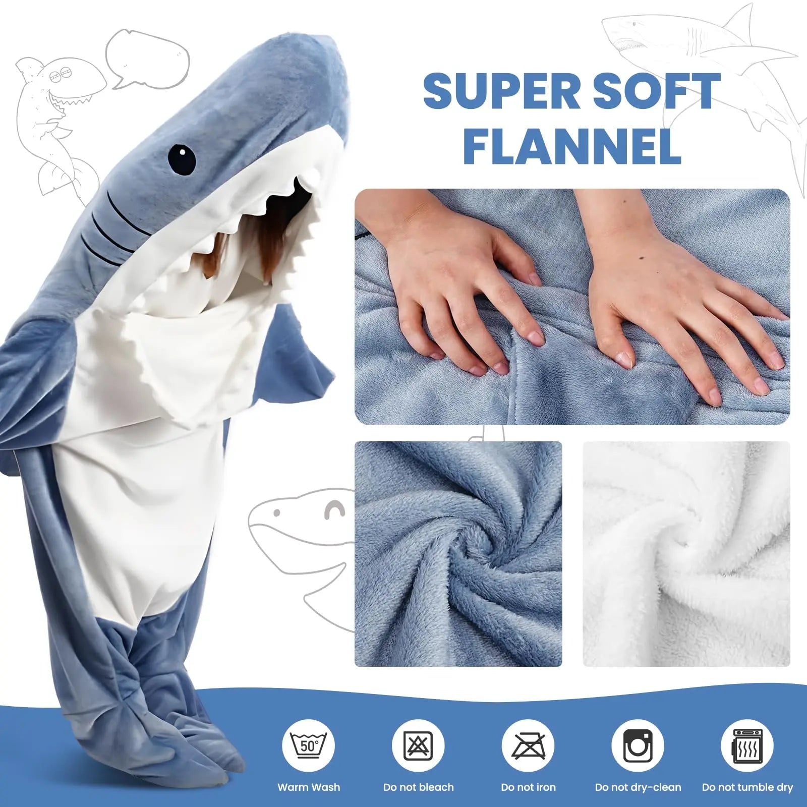 Slumblr® Shark Hoodie Blanket