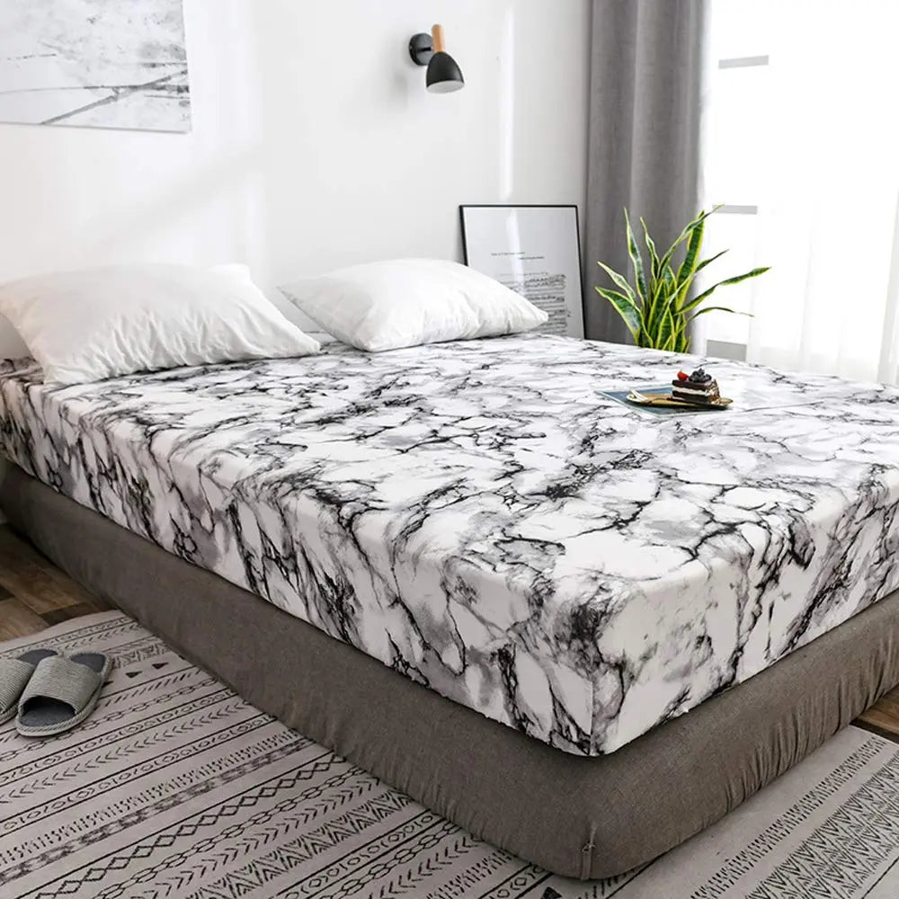 Slumblr® Marble Print Fitted Sheet